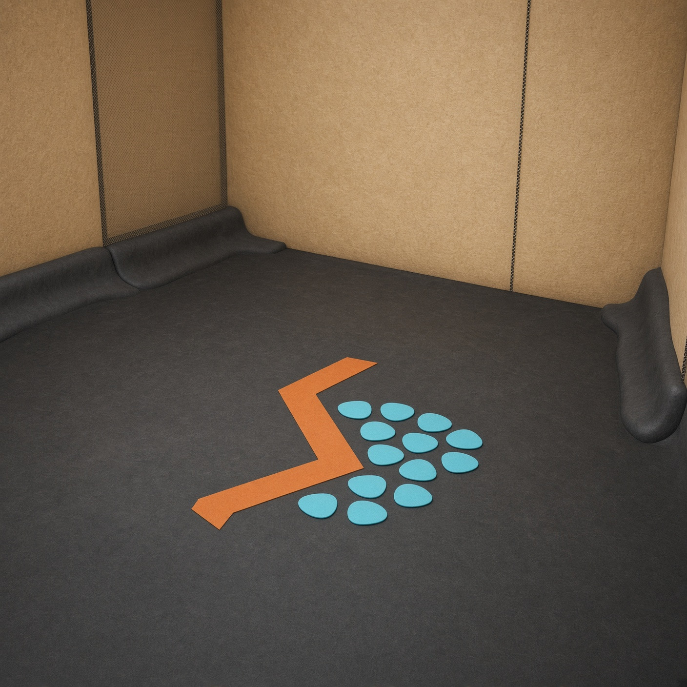 A fictional communication scenario entering a rehearsal bay